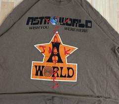 Men’s Travis Scott Astro World Graphic T-Shirt / Brown / Size XL / Cactus Jack