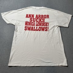 Vintage Delta T Shirt Mens XL White Ann Arbor Sucks Graphic Print Ohio State OSU