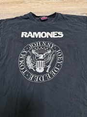 Vintage 90s Ramones Hey Ho, Let’s Go Black Faded Punk Graphic Band Tee Size 2xL