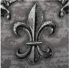 FSD (Four Seasons Design) VINTAGE Y2K Fleur di lis Lion T-shirt Gray Medium