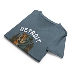 WOMENS V NECK Detroit Grit Shirt For Lions Fan Tigers Baseball All Grit Lions