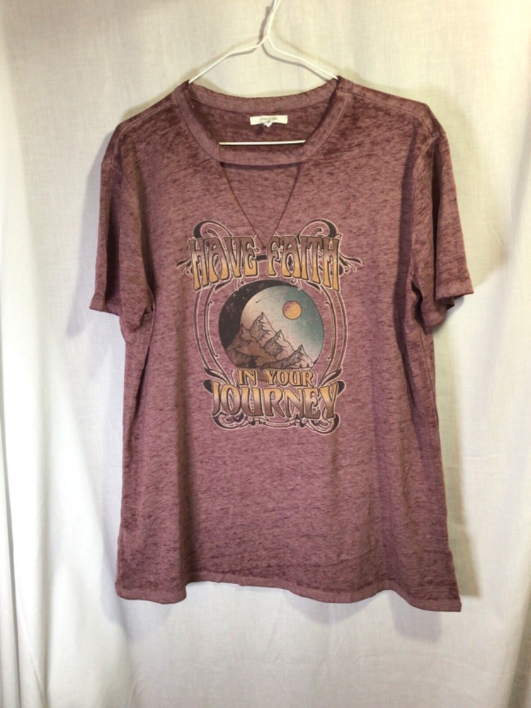 Have Faith In Your Journey Women’s Plum Medium Cotton Blend T Shirt T19
