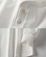 Spring Men Vintage Classic Henry Collar Shirt Casual Long Sleeve T-Shirts