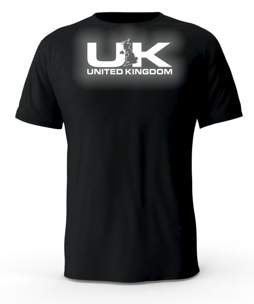 United Kingdom UK Reflective Logo Black T-Shirt