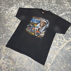 Vintage Brothers In The Wind 3D Emblem Harley Davidson 90s USA Tshirt 1990