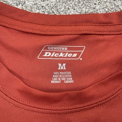 Dickies Pocket Tee T Shirt Mens Medium Polyester Short Sleeve Burnt Orange UPF
