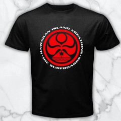 HIC Hawaiian Island Creations Surfing Men’s Black Graphic T Shirt Freeships