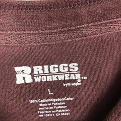 Riggs Workwear By Wrangler Shirt Mens Large Maroon Henley Pocket Workwear