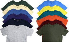 SOCKS’NBULK Mens Cotton Crew Neck Short Sleeve T-Shirts Mix Colors (12 Pack Mix)
