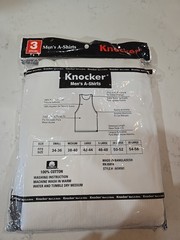 Knocker White 3 piece Tank Top A-Shirts 100% Cotton Size 3 XL (54-56) AKW001