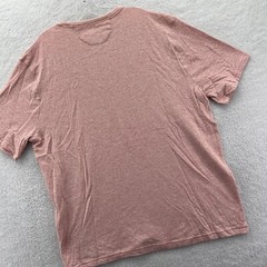 New Faherty Cloud Cotton Shirt Mens 2XL Orange Striped Soft Crew Neck Preppy Aa2