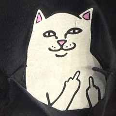 RIPNDIP Cat Pocket T-Shirt Middle Finger Graphic Black T-Shirt Men’s Size Large