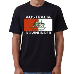 100% Cotton Men’s T-Shirt Australia Downunder Coat of Arms Emblem Tee Tops Shirt