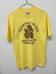 1989 Bear In Mind Concord Mass Aging Isnt So Bad T shirt Yellow M Vintage Single