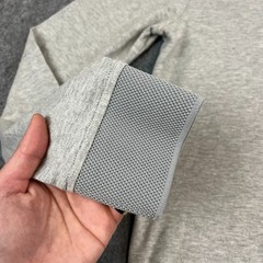 Armani Exchange Mens Long Sleeve Polo Shirt S Grey Marl AX Logo Contrast Cuff