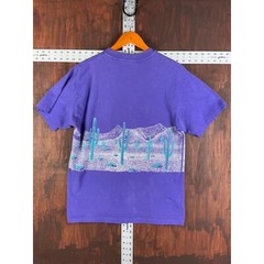 Hanes Beefy Pre Shrunk Single Stitch Fiesta Texas Shirt Purple Teal Mens Large