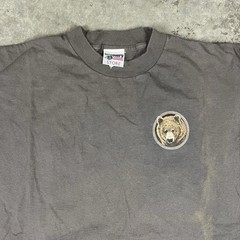 Vintage Grizzly Bear T Shirt Mens XL Gray Flaws Discovery Channel Preowned