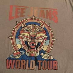 LEE JEANS WORLD TOUR Short Sleeve T-Shirt Vintage Design 100% Cotton Size L