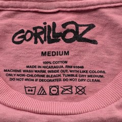 Gorillaz Graphic T-Shirt Medium Pink Mens Regular Fit Cotton Band Music Tee
