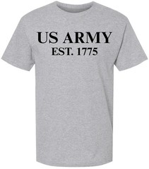 US Army Est. 1775 Printed T-Shirt USA Military Veteran Tee American Shirt