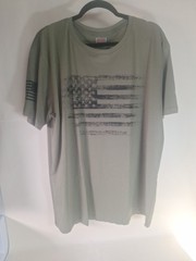 USA Distressed Flag Men’s T Shirt Patriotic American Tee XL New Army Green