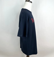 Timberland Spellout Logo T Shirt Mens XL Navy Blue Red Graphic Cotton Tee