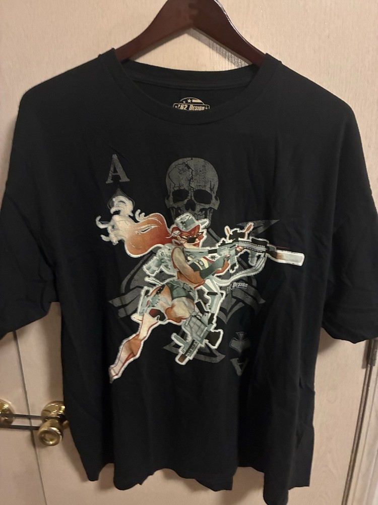7.62 Design Military Graphic T Shirt Ace Of Spades Skull 2XL