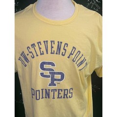 ComfortWash UW Stevens Point Pointers T-Shirt XL Yellow Ring Spun Cotton Hanes