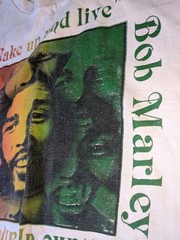 Bob Marley Vintage T Shirt Size XL Wake Up And Live Cut Off Sleeveless Spots