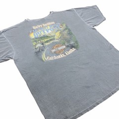 Vintage 2012 Harley-Davidson Alaska Fairbanks Dealer Tee—Grey/2XL/100% Cotton