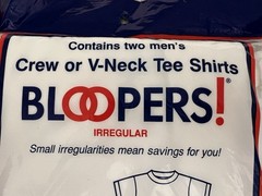 New XL 2 Vintage Fruit of The Loom Mens Tee Irregular T Shirts 80s 90s Bloopers