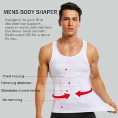 Men’s Slimming Body Shaper Shirt Compression Abs abdomen Control Belly Underwear