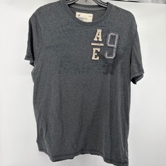 Y2K American Eagle Shirt Mens XXXL Gray Graphic Distressed Applique 2009