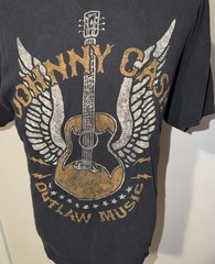 Johnny Cash Outlaw Music Country Black Graphic Concert T-Shirt Zion Size XL