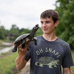 Mens Oh Snap T Shirt Funny Sarcastic Snapping Turtle Joke Tee For Guys