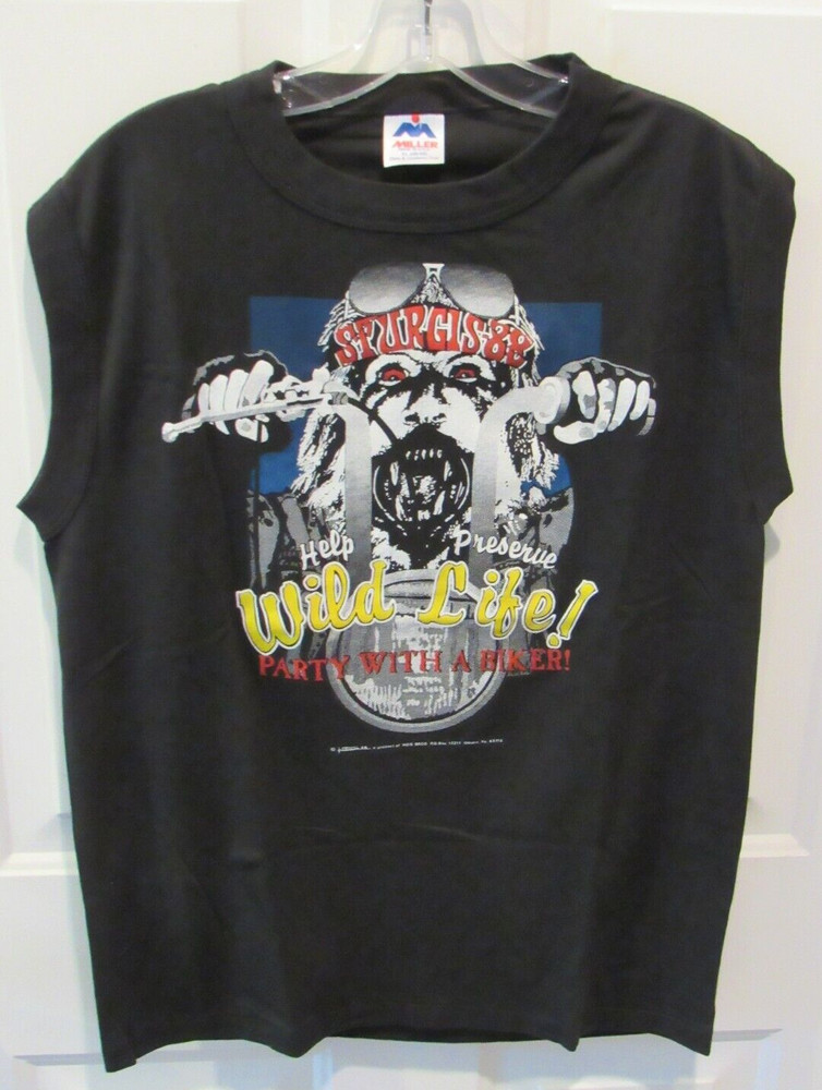 VINTAGE 1988 HARLEY STURGIS MOTORCYCLE sleveless T-SHIRT Adult XL USA Miller HOG