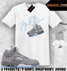 Tee Shirt Matching AJ 5 Wolf Grey 2026 To Match Sneaker MJ Shoelace 5s T-Shirt