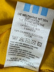 80s Vintage Adidas Trefoil 3-Stripe Long Sleeve V-Neck Tee Yellow L