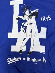 2025 Official LA Dodgers X Hololive Night IRyS T-shirt Size XL!