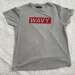 Brooklyn Standard Gray T-Shirt with Red Plastic “Wavy” Stencil Men’s Large EUC