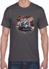 Adult DryBlend® T-Shirt – ( GET YOUR LICKS ON ROUTE 66 (SLED LOW RIDER)- HOT ROD