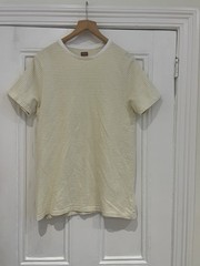 Common People Yellow White Stripe T-Shirt / Tee – Size M – Textured
