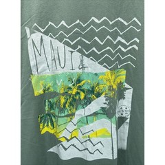 Maui & Sons Surf Logo Shirt Men’s Extra Large 48 Chest Olive Green Graphic Tee