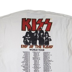 Kiss End Of The Road Mens Graphic T-Shirt White Short Sleeve Crew Neck