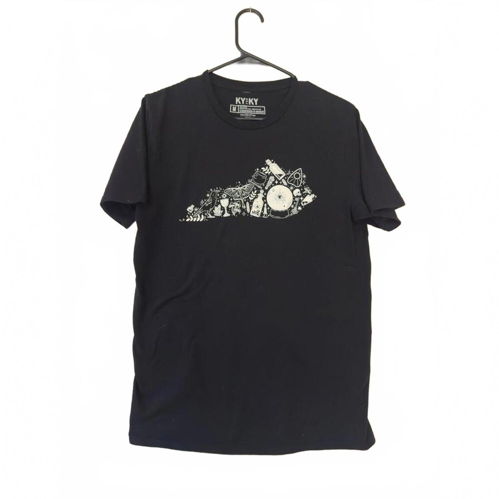 KY for KY Black Kentucky Outline Occult Witchy T-Shirt Uni Size M