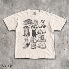 Cats Books Lover Reading Comfort Tee Men Women Unisex
