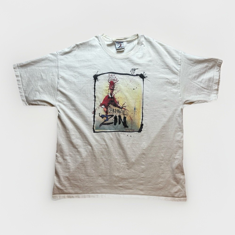1995 Bonny Doon Vineyard – Cardinal Zin – Ralph Steadman Art – M’s XL T-Shirt