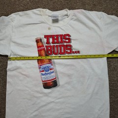 Vintage BUDWEISER Shirt Men XL White This Buds For You Graphic Distressed 90s