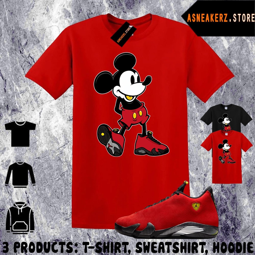 Tee Shirt Matching AJ 14 Ferrari 2025 Match Sneaker Sneakerhead M Mouse T-Shirt