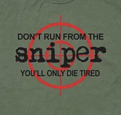 “SNIPER – DON’T RUN DIE TIRED” T-SHIRT by RAPDOM TACTICAL GEAR – Sz 2XL – NWT